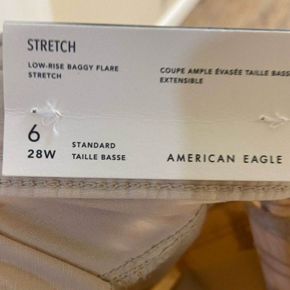 American Eagle Outfitters Cream low rise flare Pants 28W NWT - Picture 7 of 8